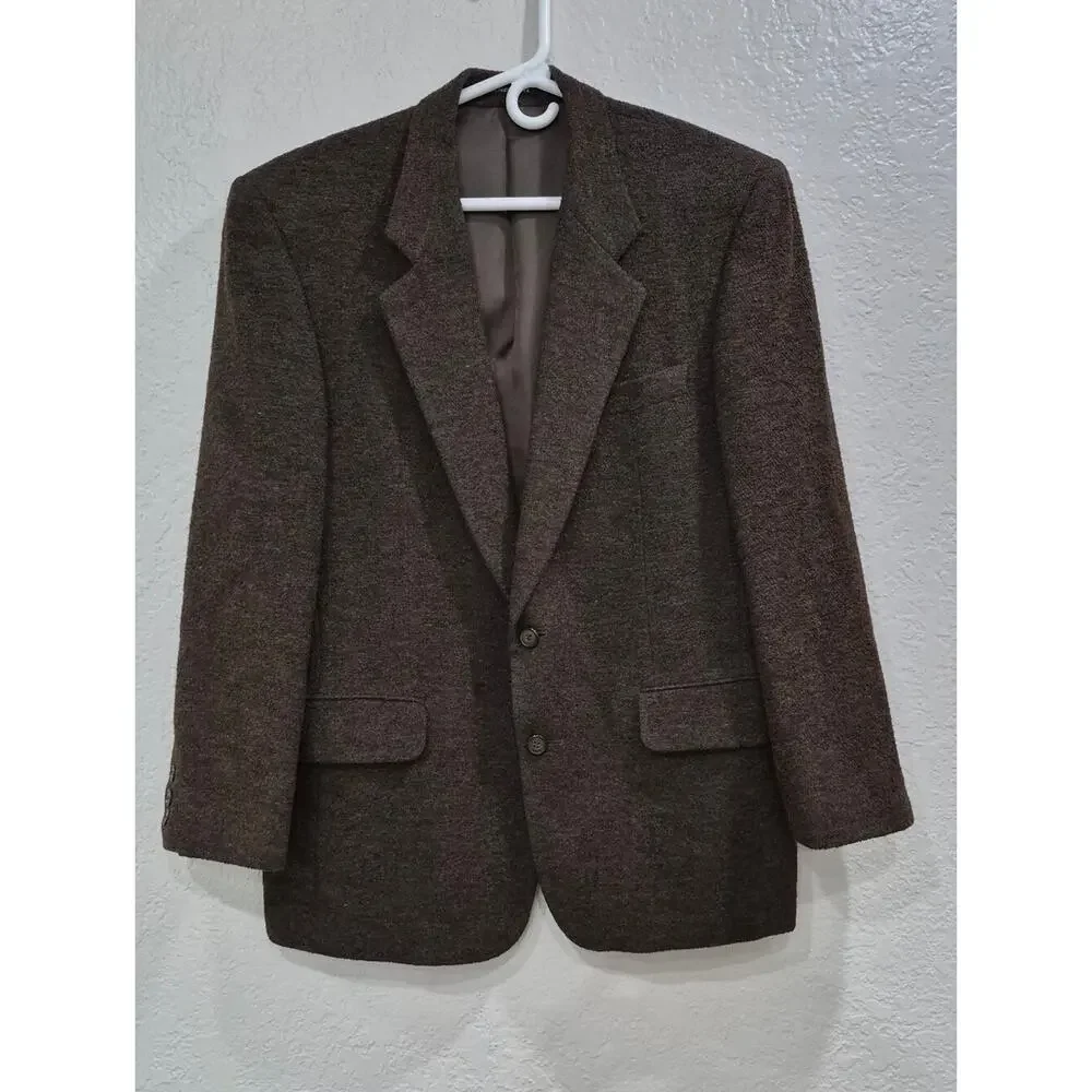 Lanificio Mario Zegna Wool Cashmere Brown Textured Blazer Sport Coat 40R Manstar